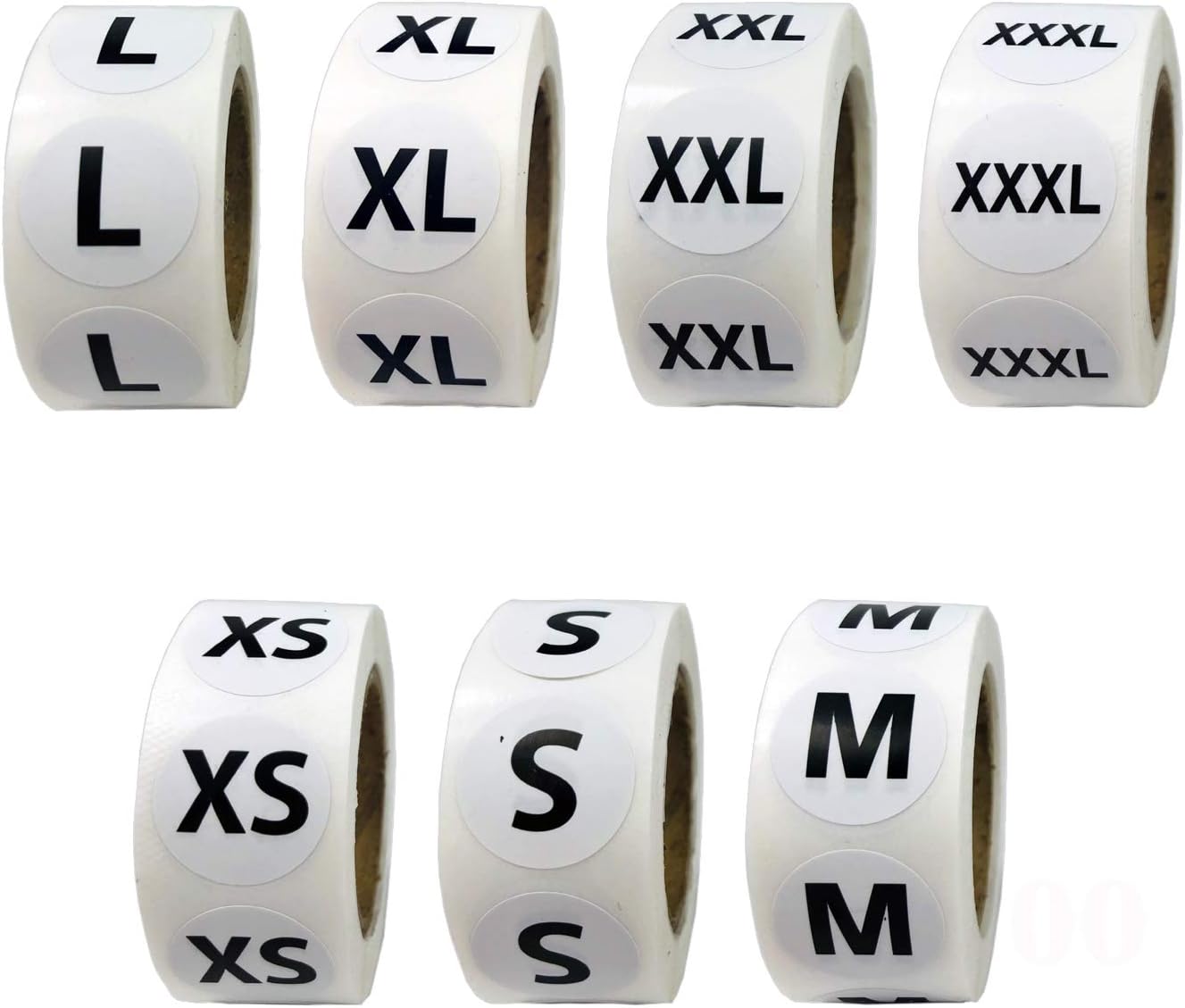 FuraHa 3500 PCS Clothing Size Stickers Labels 7/8" Round Self Adhesive Size Stickers for Clothing T Shirts Retail, 7 Sizes (XS, S, M, L, XL, XXL, XXXL)