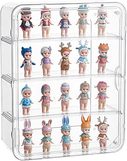 4 Tiers Clear Display Case for Figures, Acrylic Storage Organizers Box w...