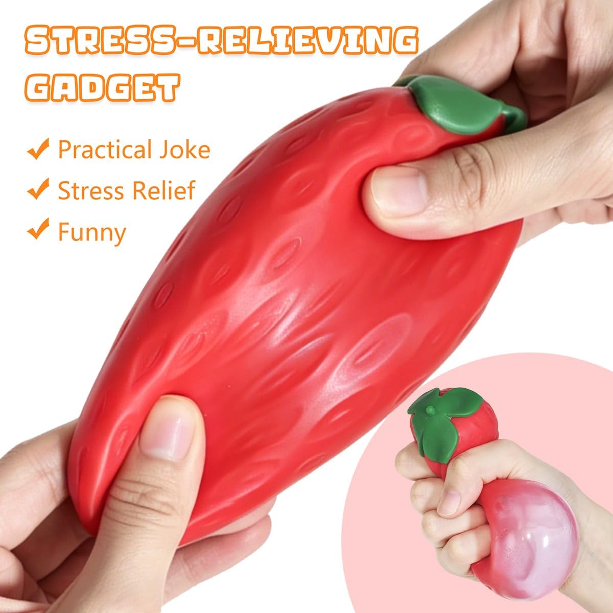 Realistic Strawberry Squishy – Soft Scented Stress Relief Toy with Slow Rising, It Measures 3.2 inches by 2.4 inches, Fun Sensory Squeeze Toy for Children, Great for Gifts and Party Prizes.