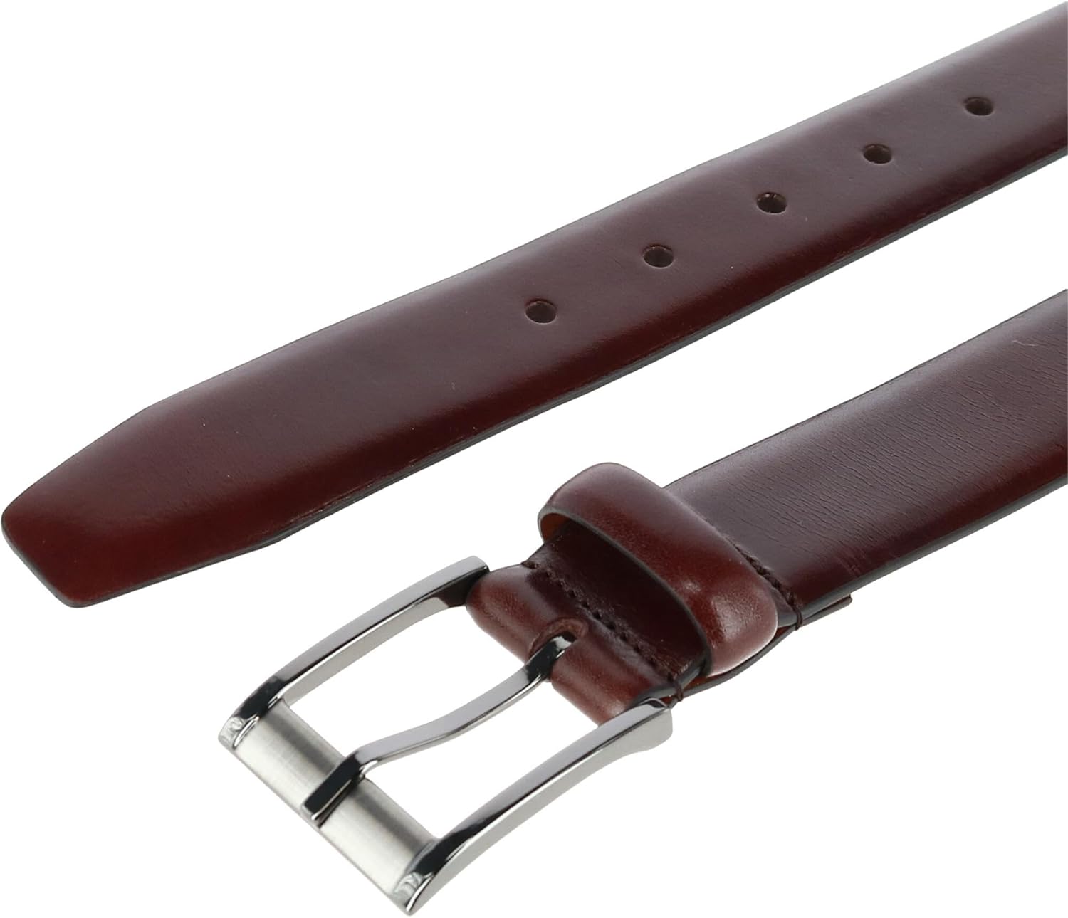 Trafalgar Men's Matteo 35mm Feather Edge Leather Dress Belt with Italian Buckle - Image 3