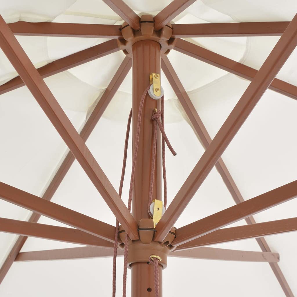vidaXL Sonnenschirm mit Holzmast Gartenschirm Ampelschirm Marktschirm 350cm