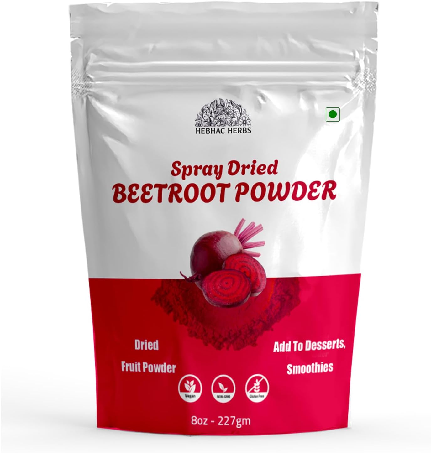Beetroot Powder 227g- | Premium Beet Root Juice Powder 8 Ounces, | 100% Pure Raw Red Beetroot Superfood for Drinks, Juice, Recipes| Vegan, Non GMO, Gluten Free.