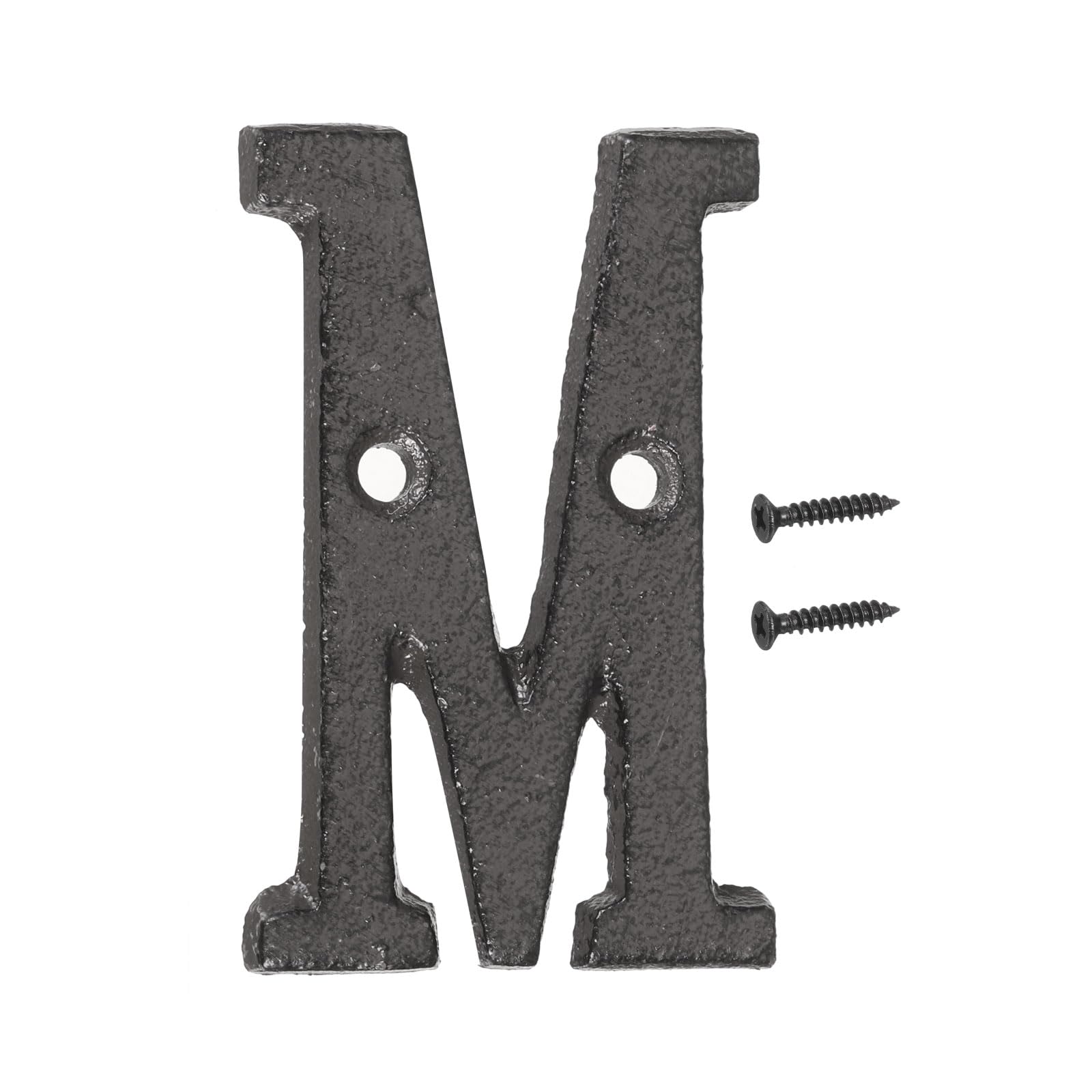 sourcing map House Numbers and Letters, 75mm Cast Iron Metal Vintage Address Letters for Outside, Solid House Number with Screws for Apartment Office Hotel Room Signs(Letter M) โ image 1