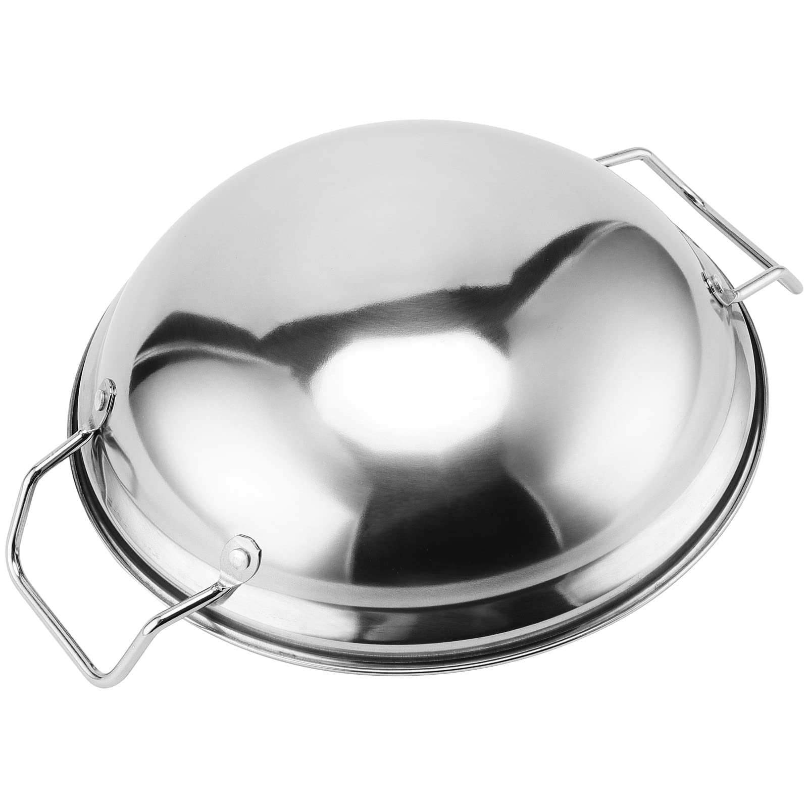 SINJEUN Juego de 6 Platos de Acero Inoxidable para Servir Balti 22cm/8.6", Platos Redondos para Servir Curry, Grandes Cuencos Batli para Restaurantes, Bares, Cocina India