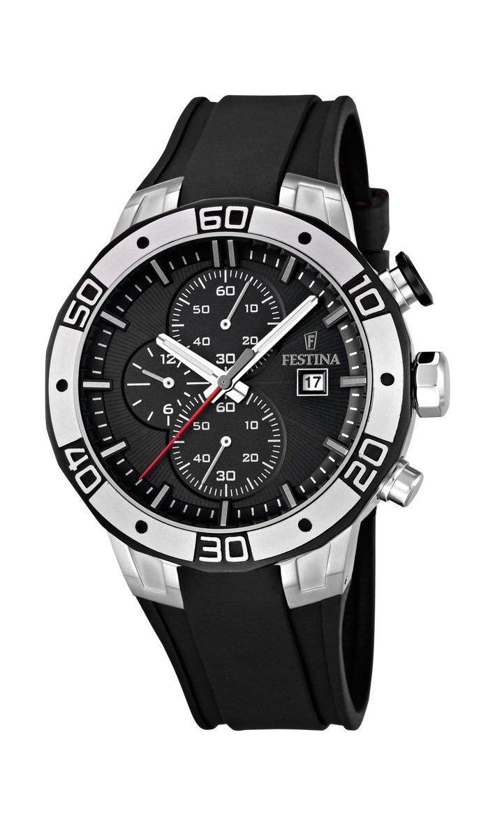 FestinaF16667/6 - Reloj cronógrafo de Cuarzo para Hombre con Correa de Caucho, Color Negro