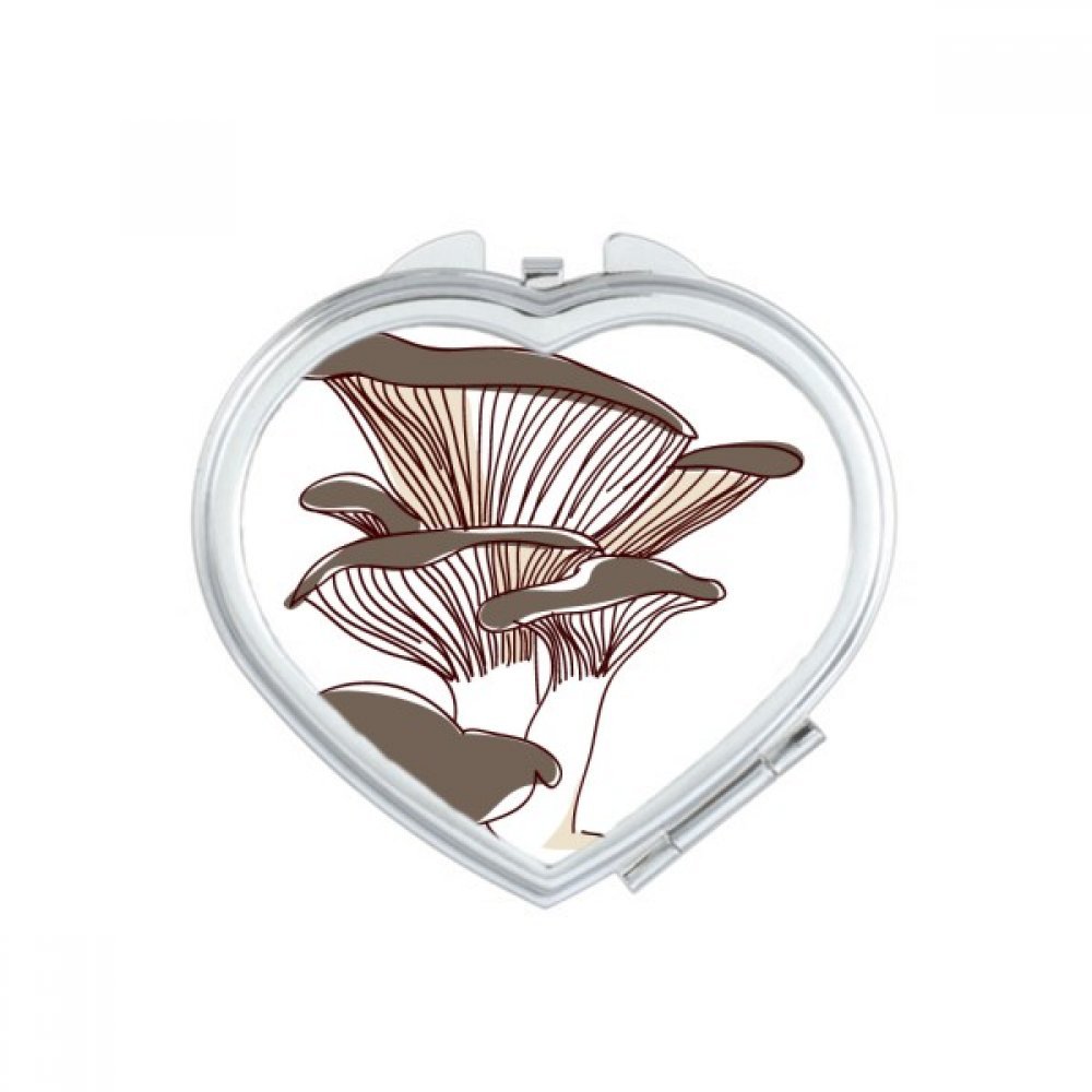 Miroir de poche cœur champignon illustration vintage compact et mignon pour retouches