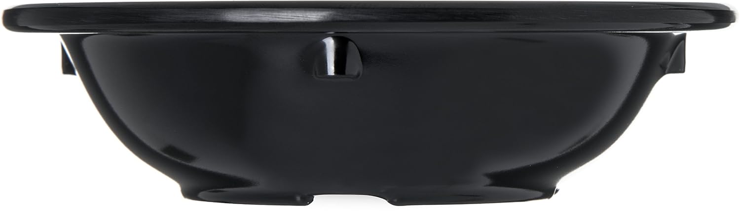 Carlisle FoodService Products Dallas Ware Reusable Plastic Bowl Fruit Bowl with Rim for Buffets, Home, and Restaurants, Melamine, 3.5 Ounces, Black, (Pack of 48)
