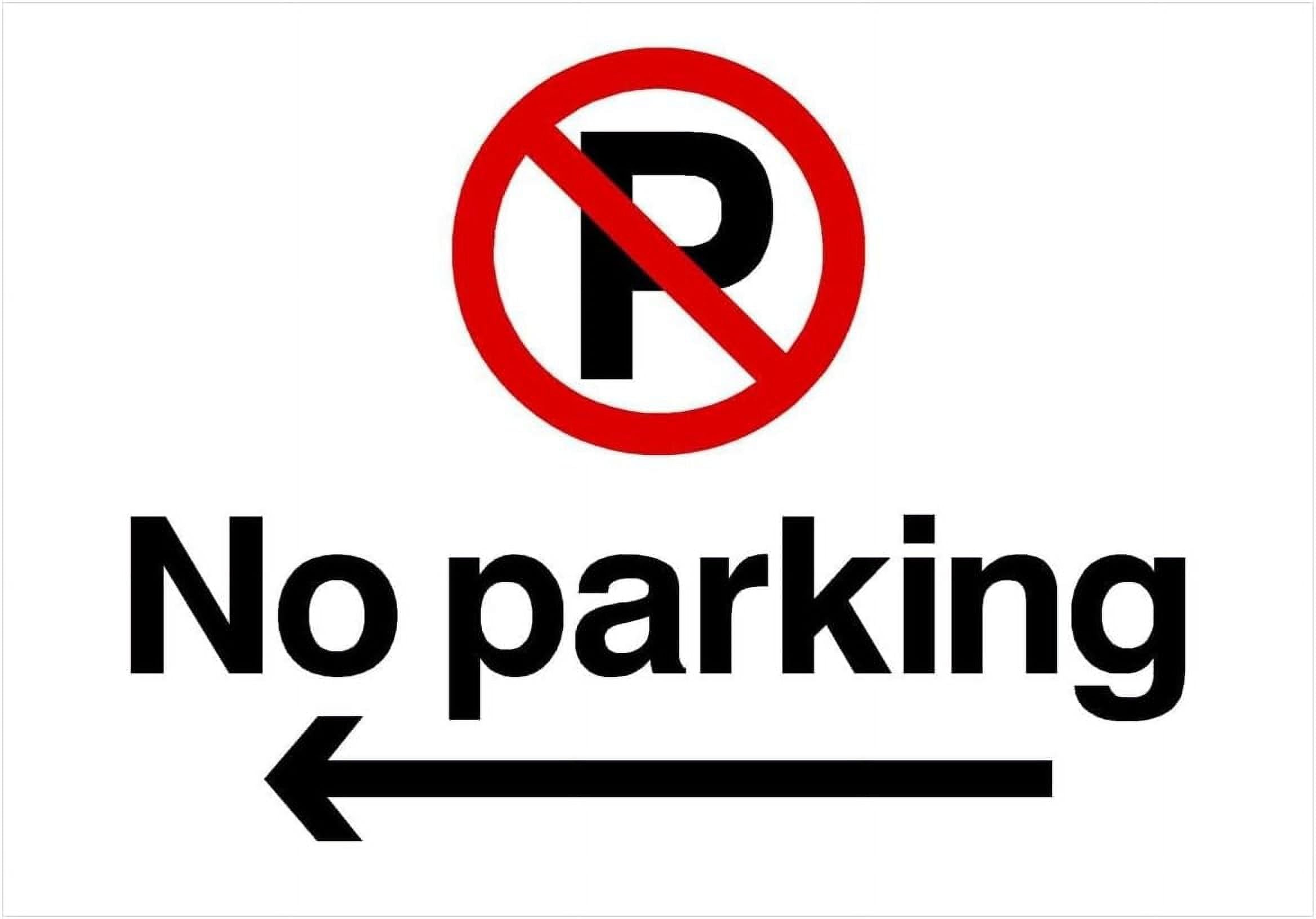 (2-Pack) Metal Tin Sign No Parking Left Arrow Prohibition P Landscape Sign - 12x8 Inch - Caution Safety Warning Security Indoor & Outdoor Home Office Work