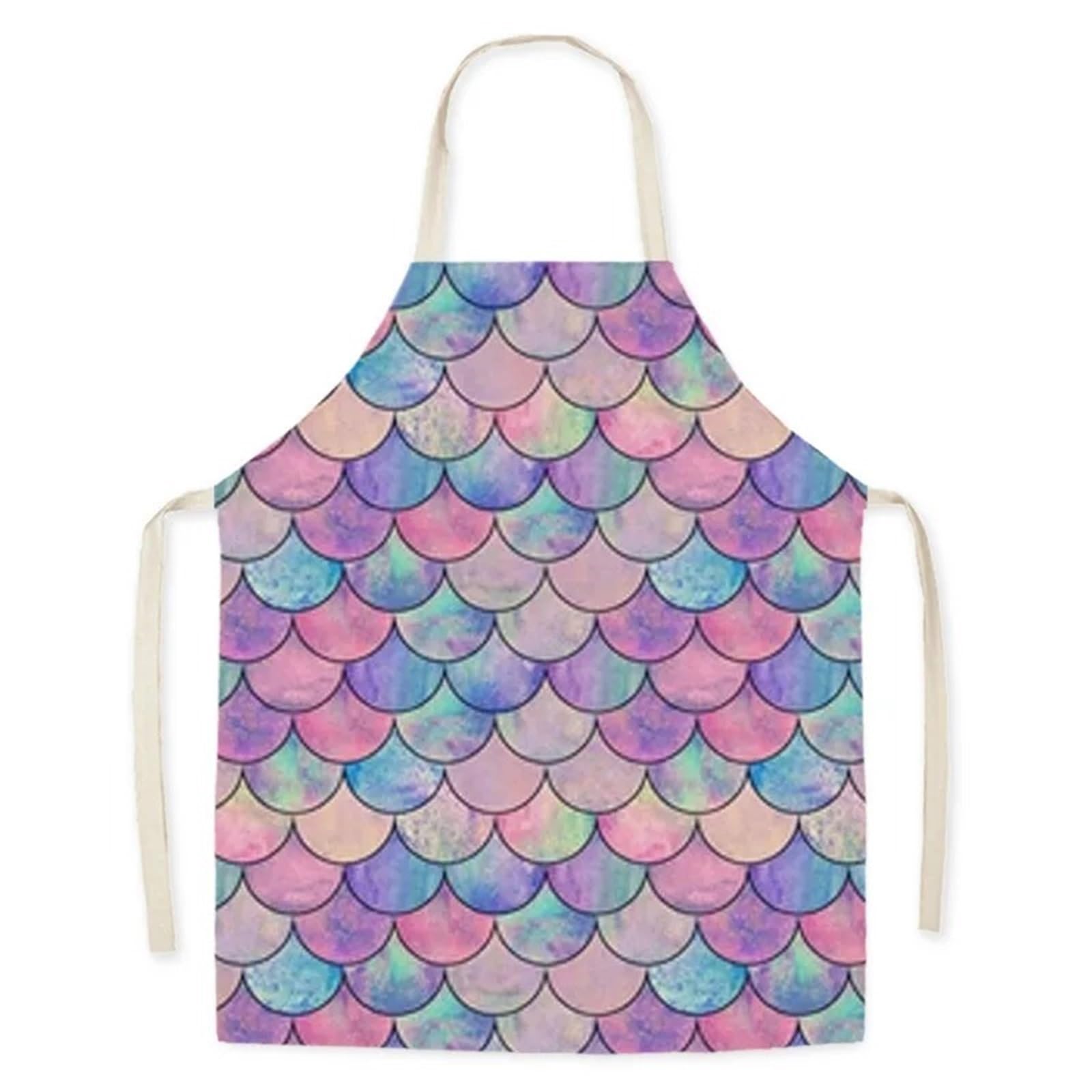 Grembiule da cucina floreale con frutta tropicale, 5 pezzi, for donna, uomo, lino, cottura, bavaglino, pulizia, Tablier Delantal per Barbecue Ristorante