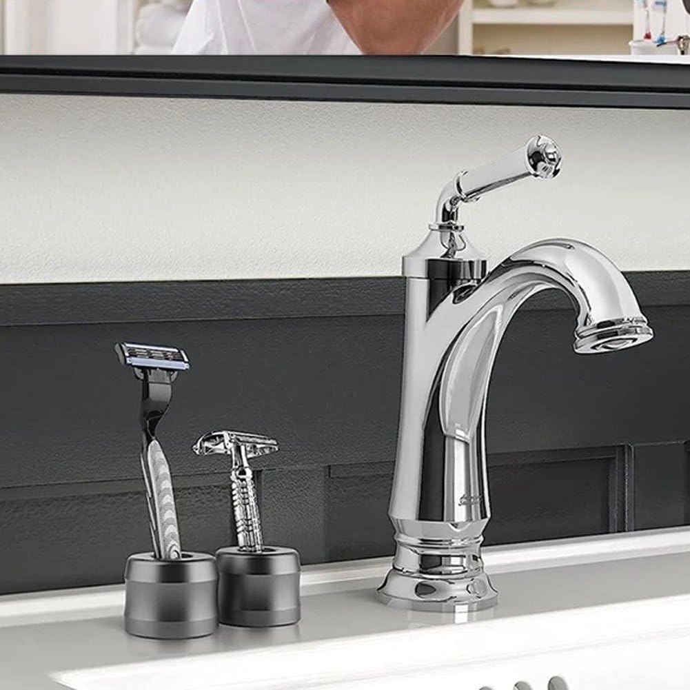 Supporto per Rasoio di Sicurezza, Supporto per Rasatura Uomo in Lega di Alluminio per Ripiani del Bagno Supporto per Rasoio Manuale per Barba in Metallo Uomo