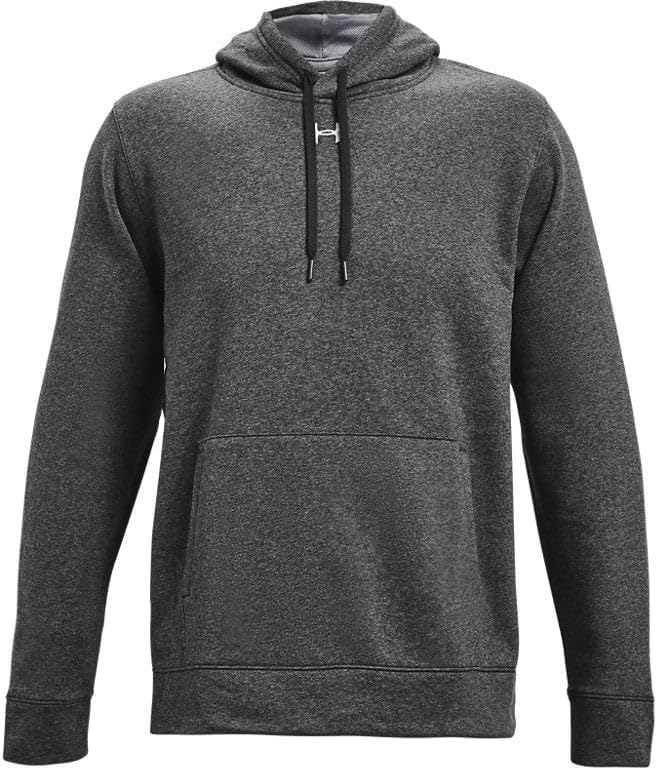 Under Armour Men's Hustle Fleece Hoodie Carbon Heather | White SM image 4