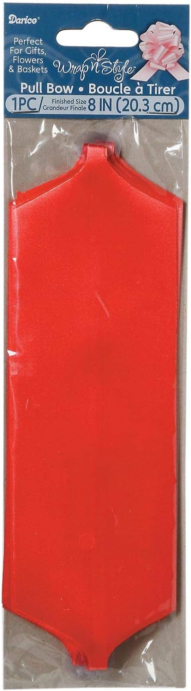 Darice DIY Crafts Pull Bow Red 2.5 x 8 inches - 2900-162
