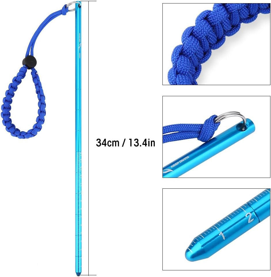 Diving Diving Stick Pointer Aluminum Alloy Lobster Tickle Stick Banger Pointer Rod with Wrist Lanyard(Royal Blue)