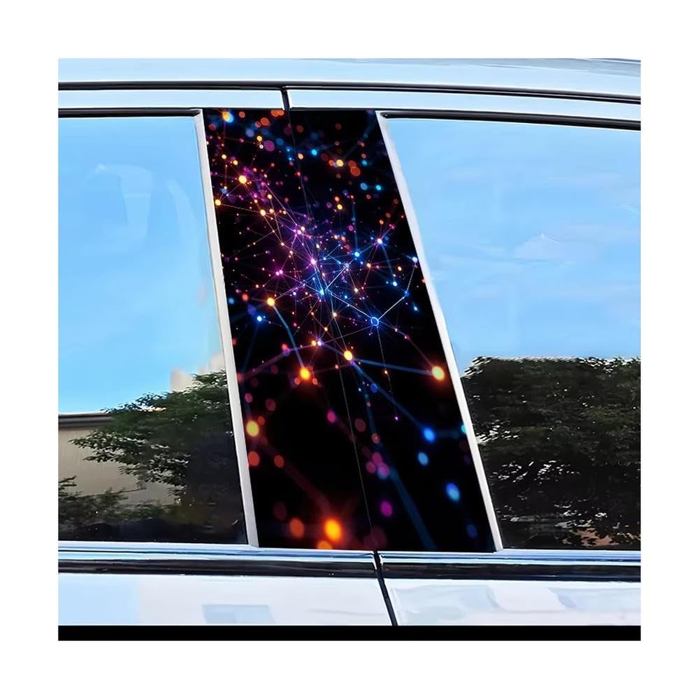 Bertdcx One Color Car Center Pillar Protection Stickers Star Network Pattern Scratch Resistant Film Auto Parts