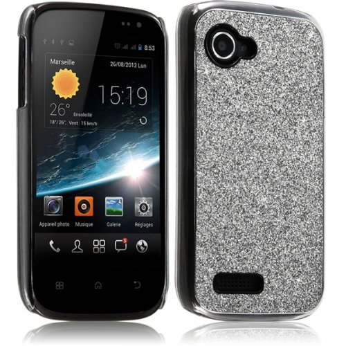 Seluxion - Housse Etui Coque Rigide pour Wiko Cink Slim Style Paillette Couleur Argent