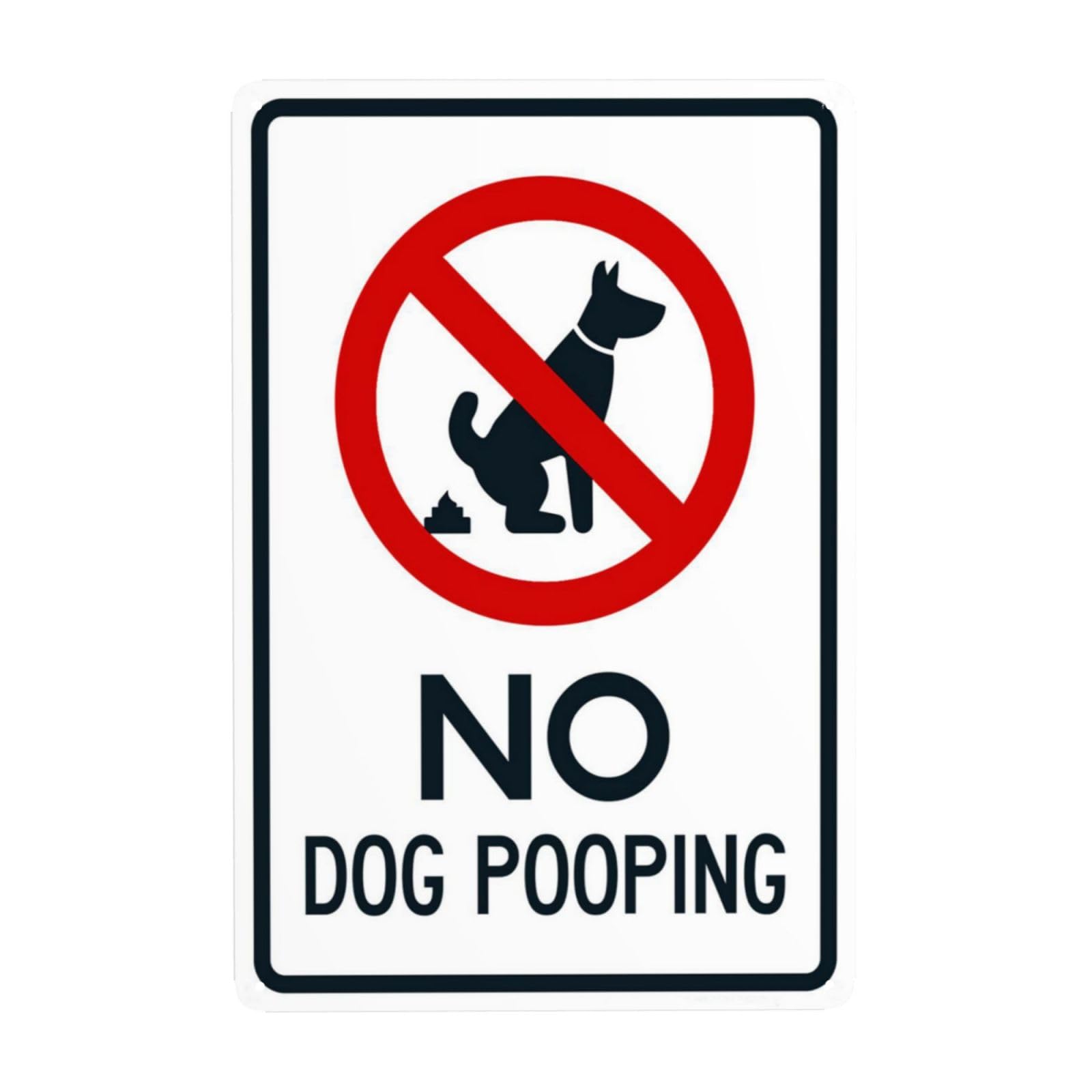 No Dog Pooping With Prohibited Symbol Vintage Metal Restriction Sign 12x8 Inch