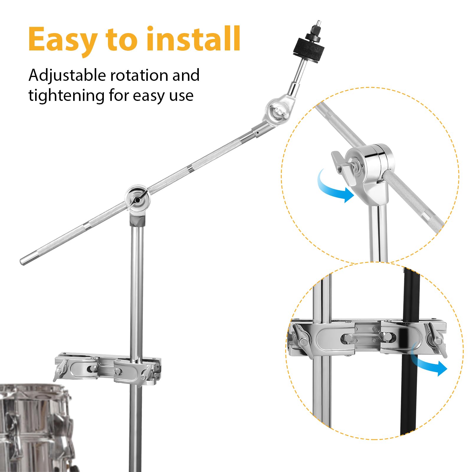 Vaguelly 10 piatti Splash + supporto per bacino in acciaio Edeal, batteria Cymbal Set Up