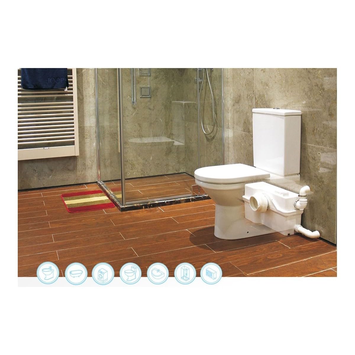 Broyeur WC BSF 800 watt très robuste, utilisation intensive & PRO, Alarme | Marque Française BSF, Broyeur Sanitaire idéal logement locatif ou local PRO, Trappe de maintenance
