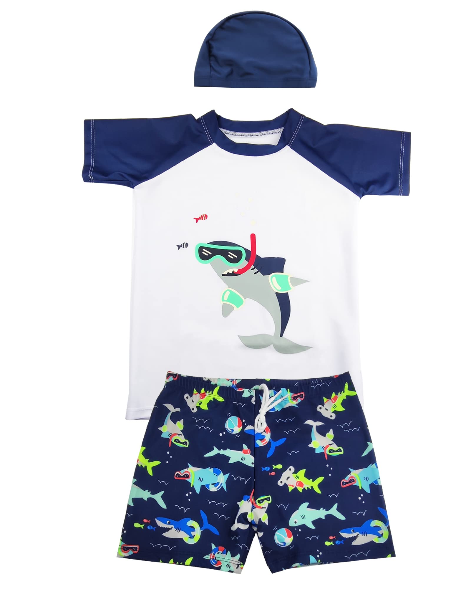 TODREMOU Bañador Niño 2 a 10 Años - Anti UV Camiseta y Shorts de Baño Niño Bañador Natacion Protección UV UPF 50+