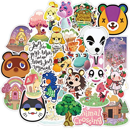 Animal Crossing New Horizons Stickers for Water Bottle Laptop,Waterproof Vinyl Sticker Decals