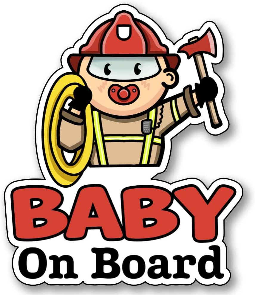 Baby On Board Sticker - 2 Pack - Cute and Funny Unique Designs - Baby On Board Signs - No Suction Cup or Magnet Needed - Made in USA (Car Boy (FHJ57)) image 4