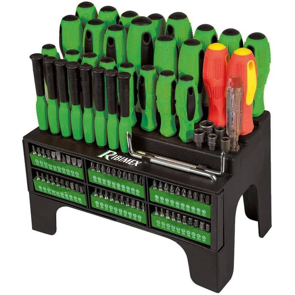 D-Work - Juego de 101 destornilladores y puntas con soporte, herramientas completas para bricolaje, práctica y versátil