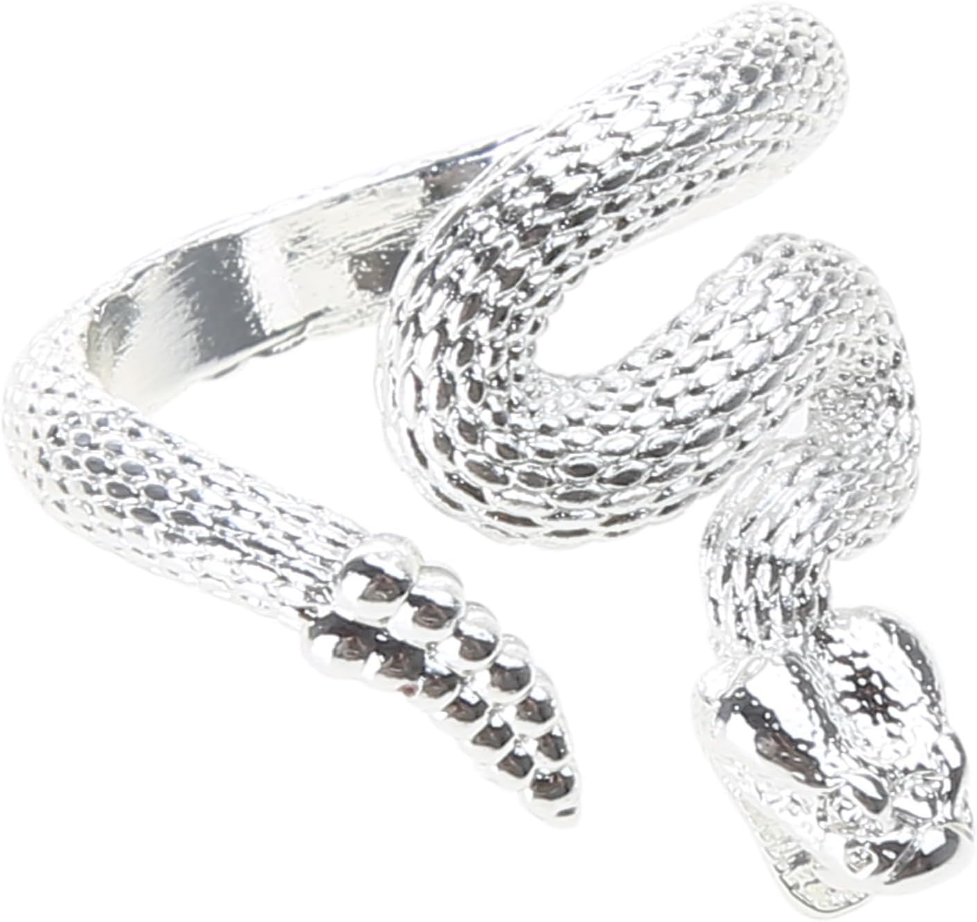 Fashion,Rattlesnake for Women Men Retro Silver Color Snake Female Adjustable Punk Goth Couple Jewelry Gift