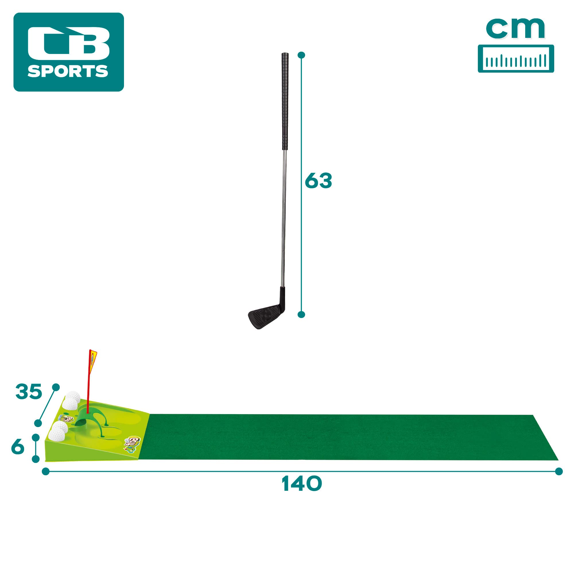 COLORBABY 49992 CB Sports Jeu de golf pour enfants, mini golf contient