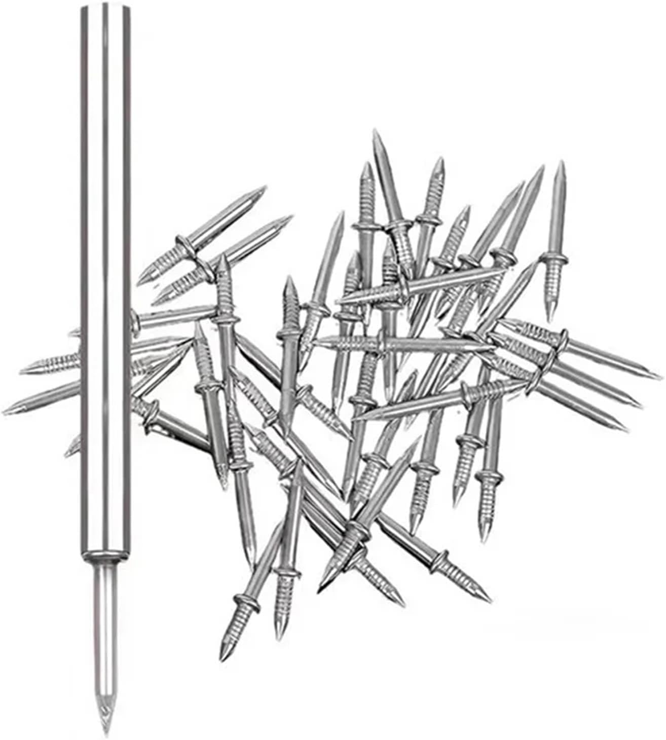 Double Sided Nails Double-Head Skirting Thread Seamless Nail Double Headed Invisible Security Screws With Installation Tool For Solid Wood Trim(400pcs)