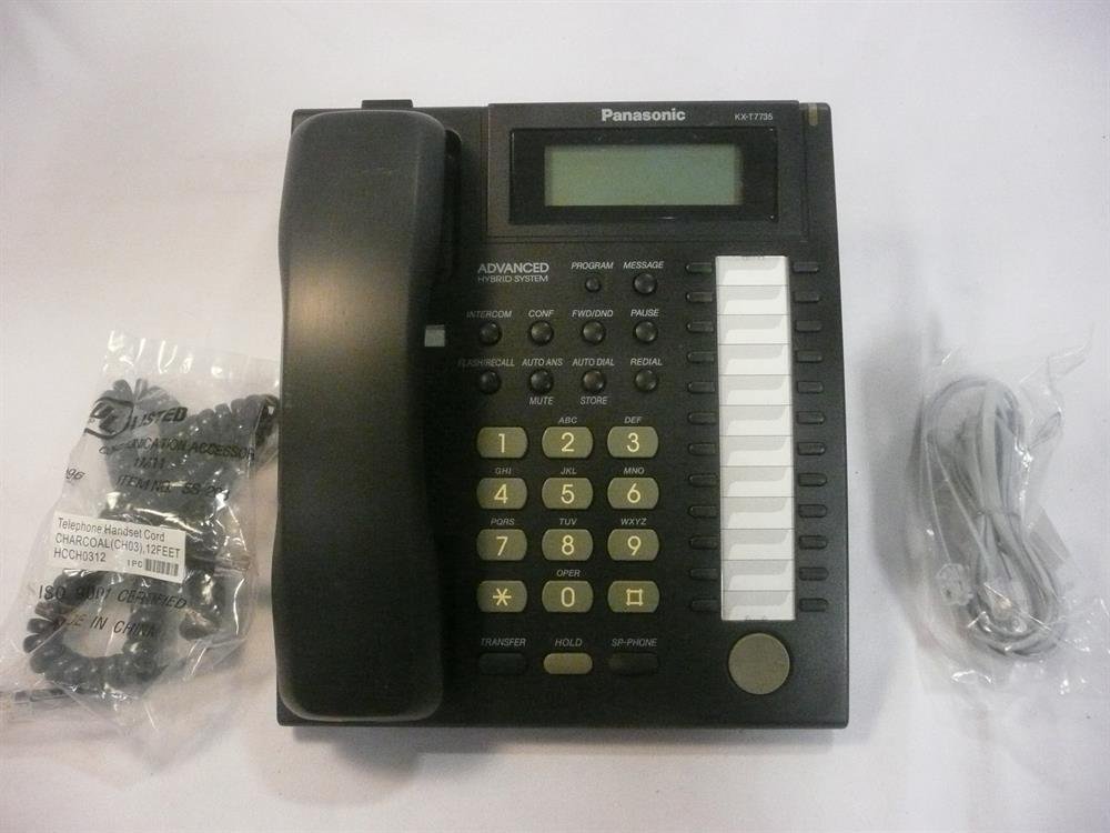KX-T7735-B Panasonic 24 Button Speakerphone Telephone w/ 3-Line Backlit LCD & Hands-Free Answer Back (Renewed)