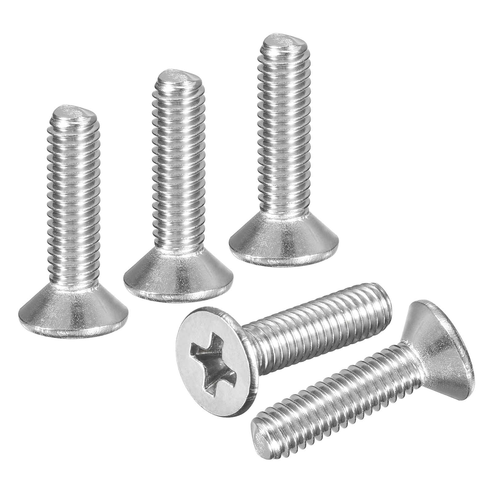 DTGN M4-0.7x16 Flat Head Countersunk Machine Screws - 50pcs - Good for Furniture and Machinery - 304 Stainless Steel Phillips Machine Screws Bolts - Silver — image 1