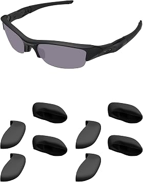 2 Pairs Black Silicone Replacement Nose Piece Compatible with Oakley Flak 2.0/Flak 2.0 XL/Half Jacket/Flak XXS Sunglasses, Anti-Slip Silicone Rubber Nose Cushions Nose Guard Nose Pads