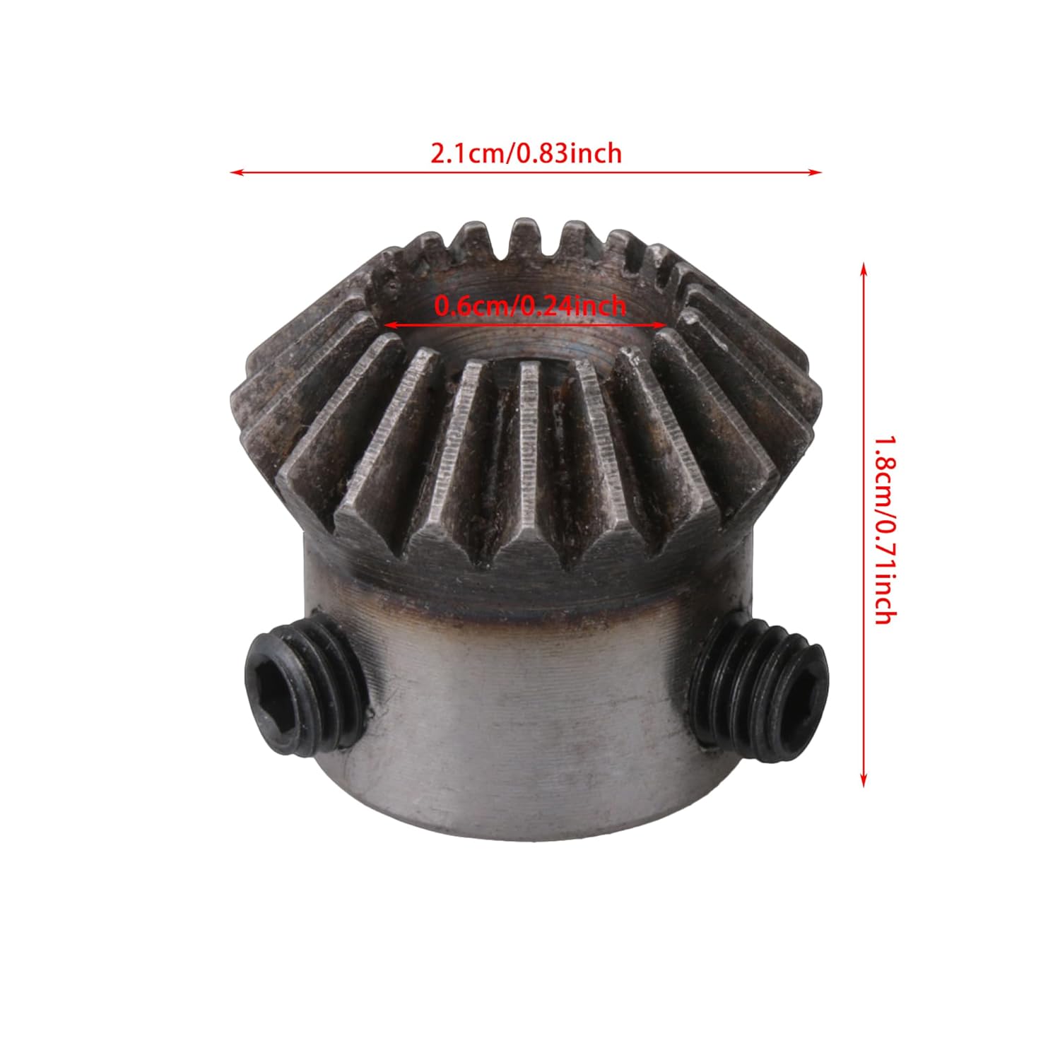 6 Pcs 45# Steel Tapered Bevel Gear Wheel 1 Modulus 20 Teeth 0.24" Hole Diameter for Hardware Mechanical Rotation