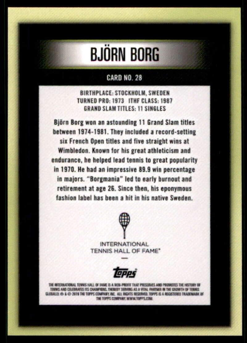 2019 Topps Hall of Fame Tennis #28 Bjorn Borg Official International HOF Trading Card ONLINE EXCLUSIVE