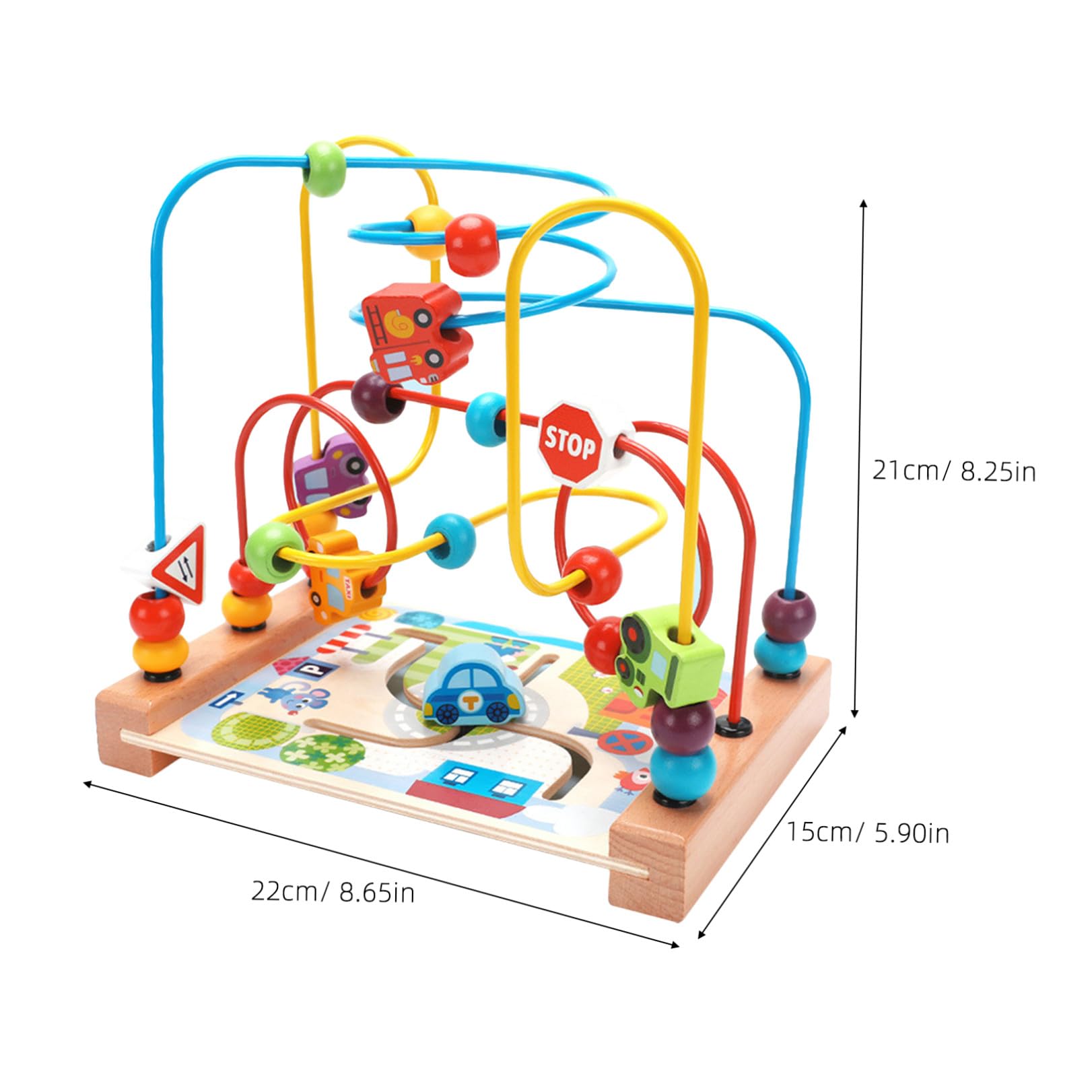 FRCOLOR Laberinto de Cuentas Redondas de Madera, Juguete Educativo Infantil