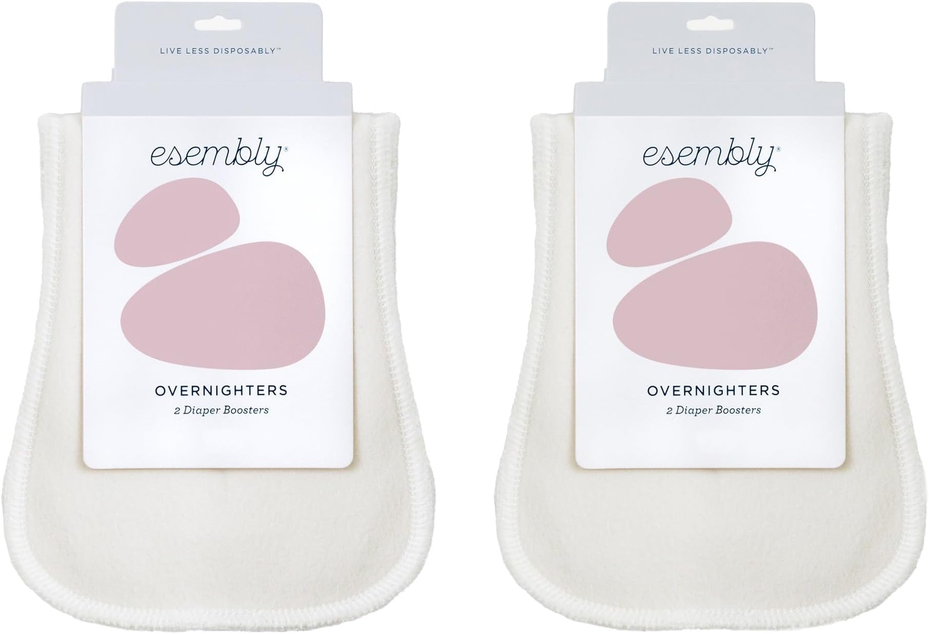 Overnighters – Organic Cotton Cloth Diaper Booster Inserts with Stay-Dry Fleece – Reusable Nighttime Absorbency Doublers for Heavy Wetters – One Size, Pack of 4