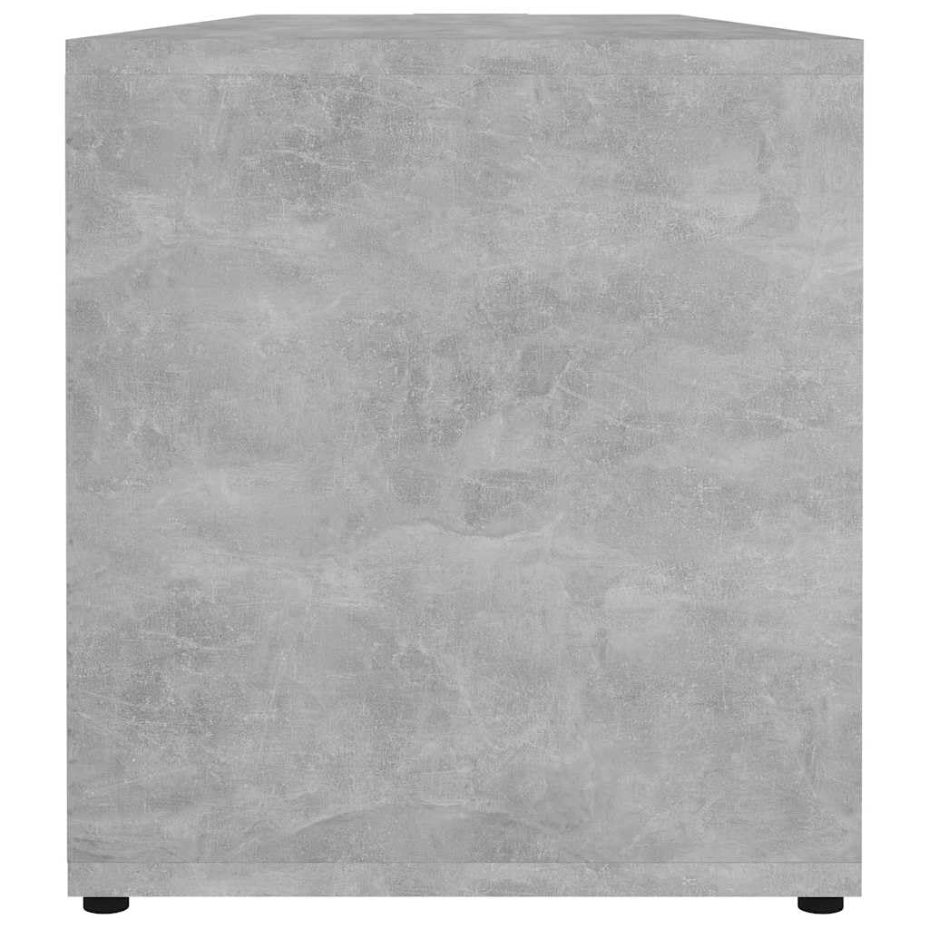 Mobile TV grigio cemento, in legno, 120 x 34 x 37 cm, con anta e 2 scomparti, per soggiorno, camera da letto, spazio e gestione dei cavi, moderna credenza bassa