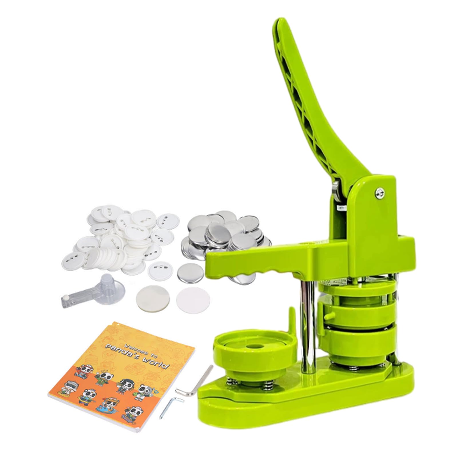 Button Maker Machine, DIY Button Pin Maker Machine, Badge Button Press Machine with 100Pcs Button Parts, Circle Cutter, Book (58mm)