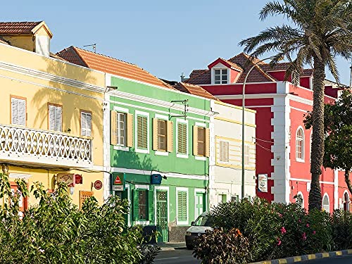 ArtExpert Rua De Praia Or Avenida Da Republica With Old Townhouses Of Trading Companies Africa by Martin Zwick - 16x12 Art Print Poster