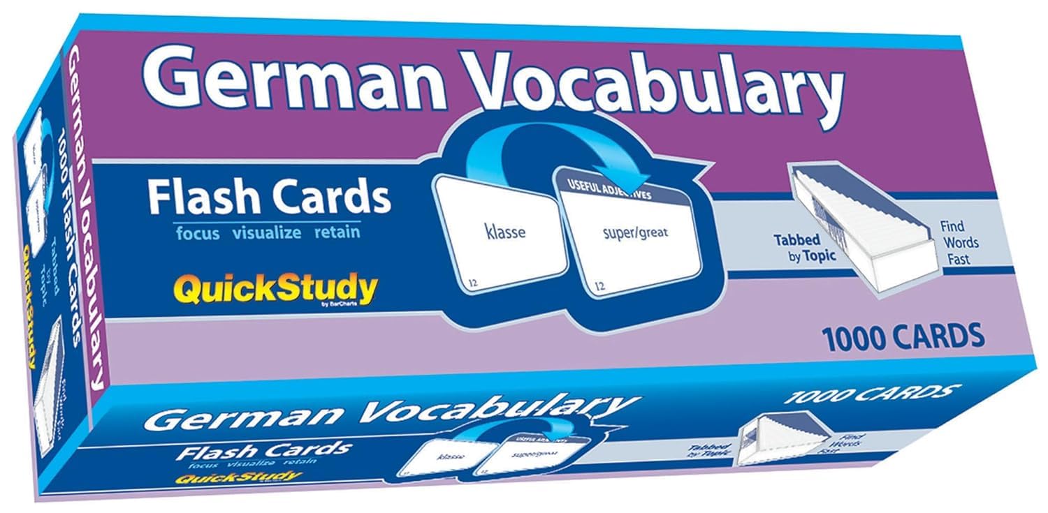 German Vocabulary 1000 Flash Cards: a QuickStudy Tool