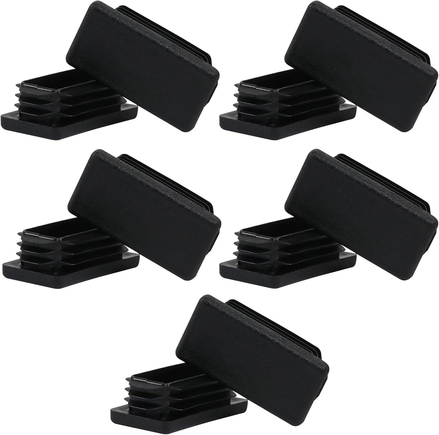 WZB, 2 Inch 2x2 Square Tube End Cap Plastic Plugs 12 Pack, 2 Inch 2x2 Square Tubing Plug 2x2 Tube End Caps Fence Post Pipe Cap Cover Tubing Insert Chair Glide Finishing Plugs, Black