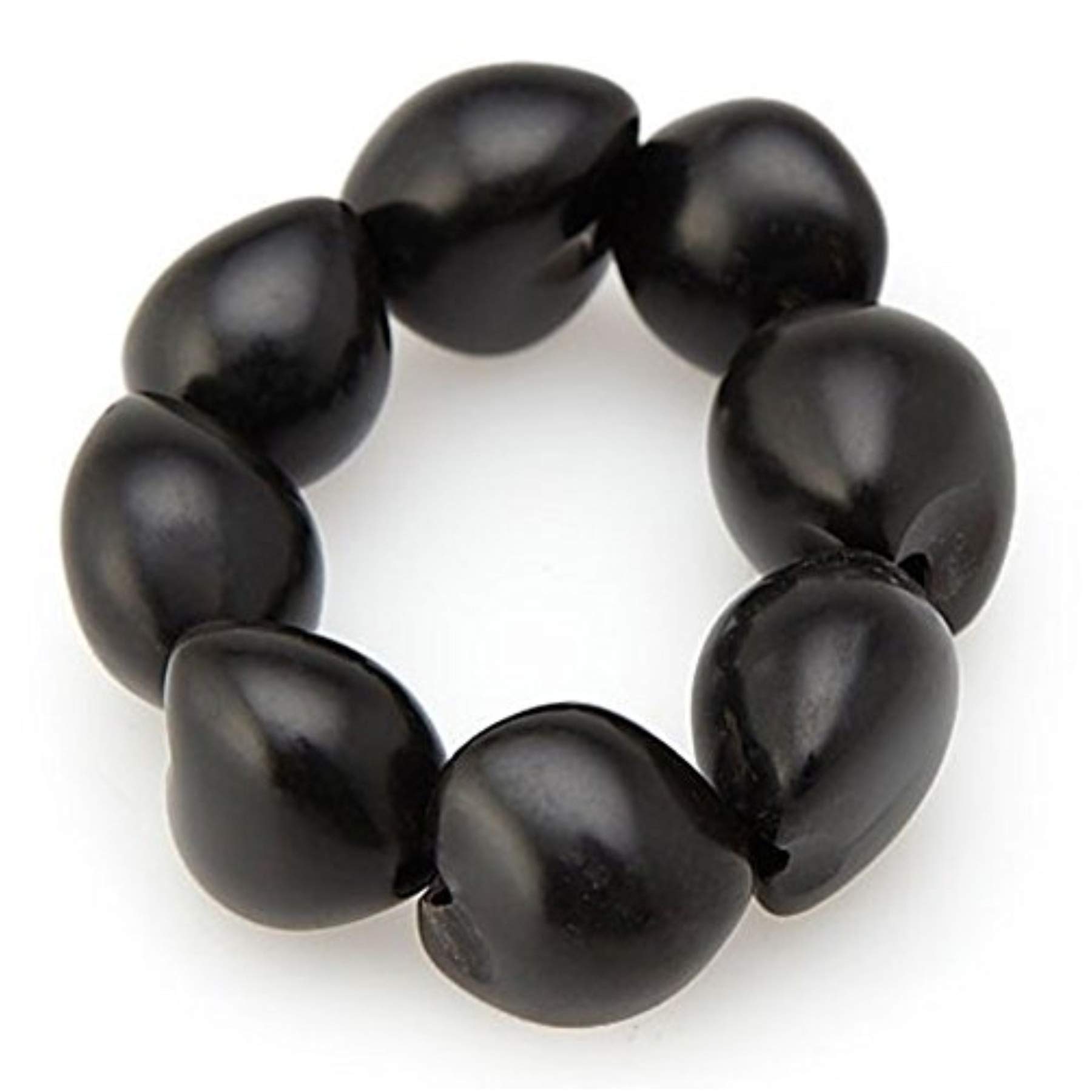 IslanderBracelet with 8 to 9 Kukui Nuts Black
