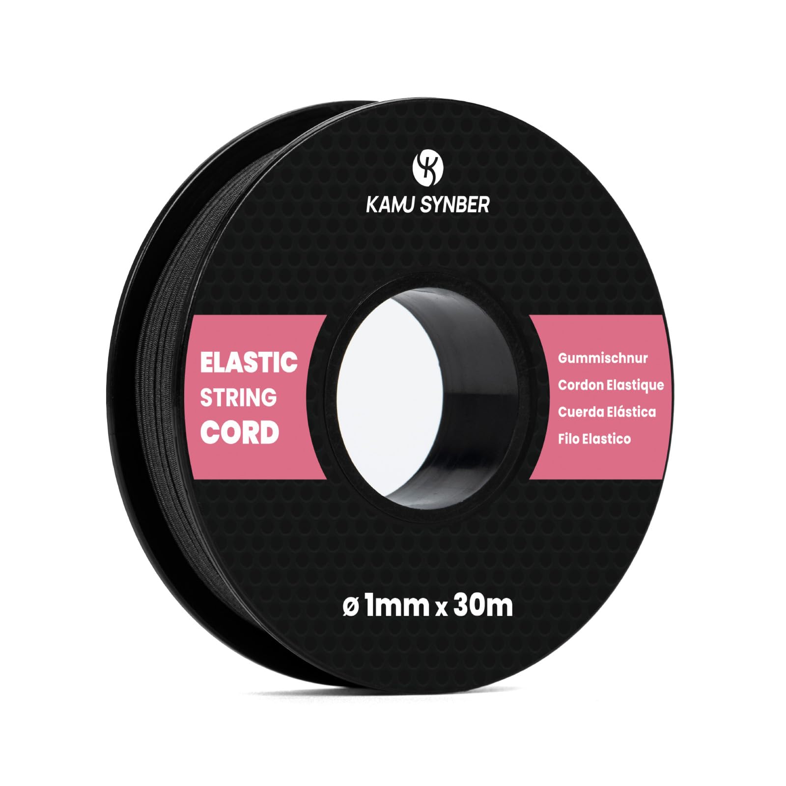 Kamu Synber Elastic Cord 1mm x 30m Elastic String for Bracelet, Sewing, Necklace, Mask, Hat, DIY, Craft | Black