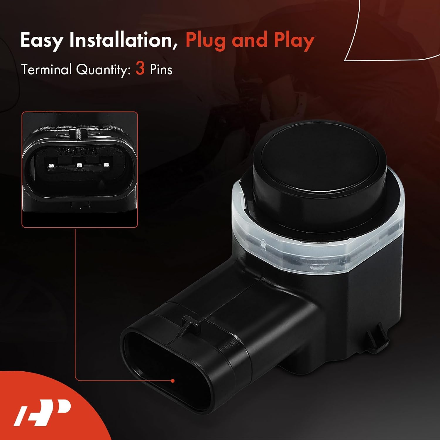 A-Premium Parking Assist Sensor Compatible with Toyota, Volkswagen, Hyunda | Backup Sensor for Audi, Volvo, Fiat - Corolla, Jetta, Passat, Golf, Tiguan, CC, Touareg, Eos, Santa Fe, A4, XC60