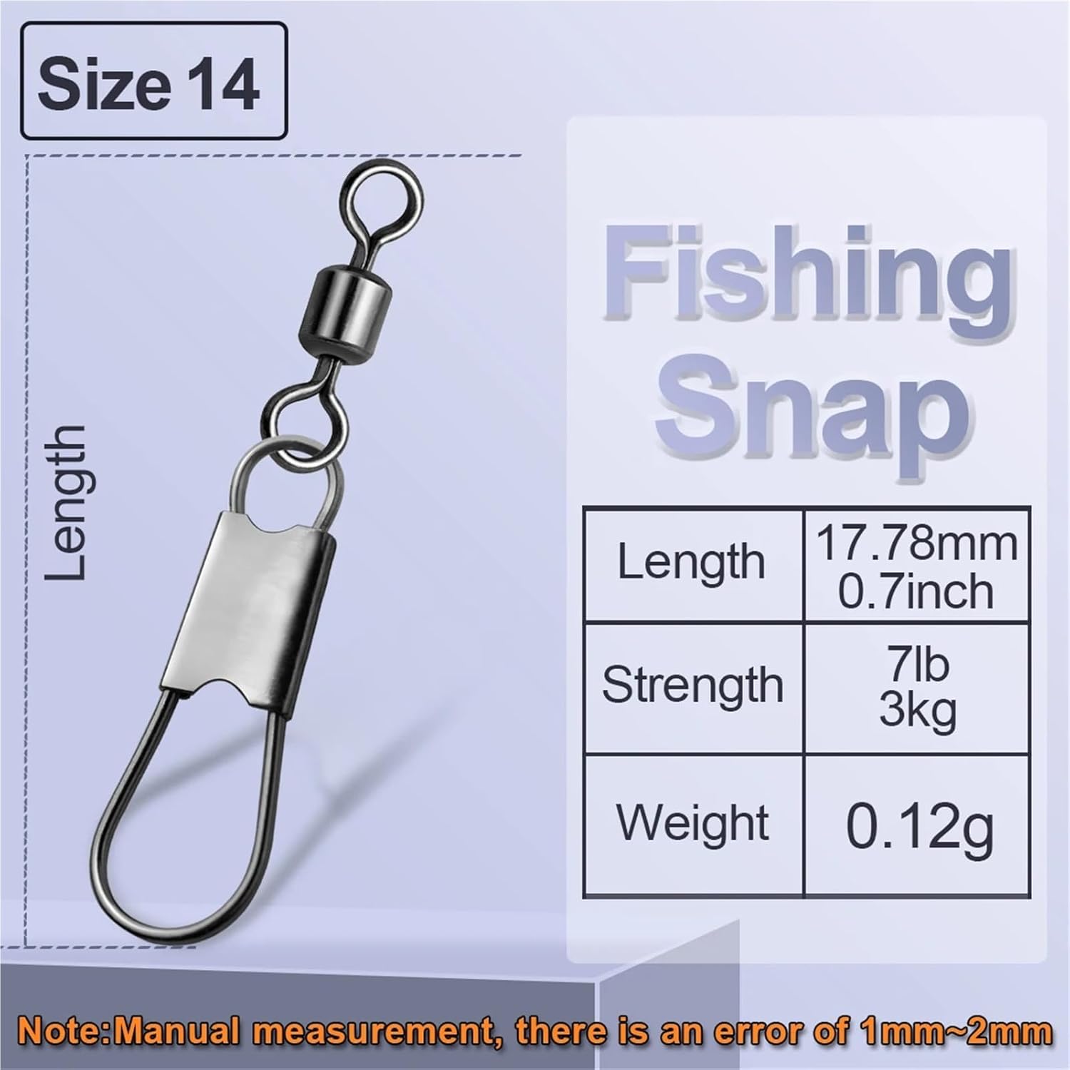 Fishing Swivel Snap Barrel Swivel with Interlock Snap Stainless Steel Quick Change Fishing Clip with Rolling Swivel