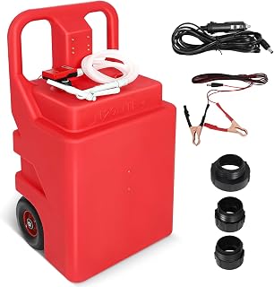32 Gallon Portable Fuel Caddy Tank with 3.2GPM Automatic Transfer Pump ，12V / 4AA Battery Powered，6.5 ft Hose Diesel Transfer Tank for Gasoline Diesel Fuel & DEF/Urea Liquid