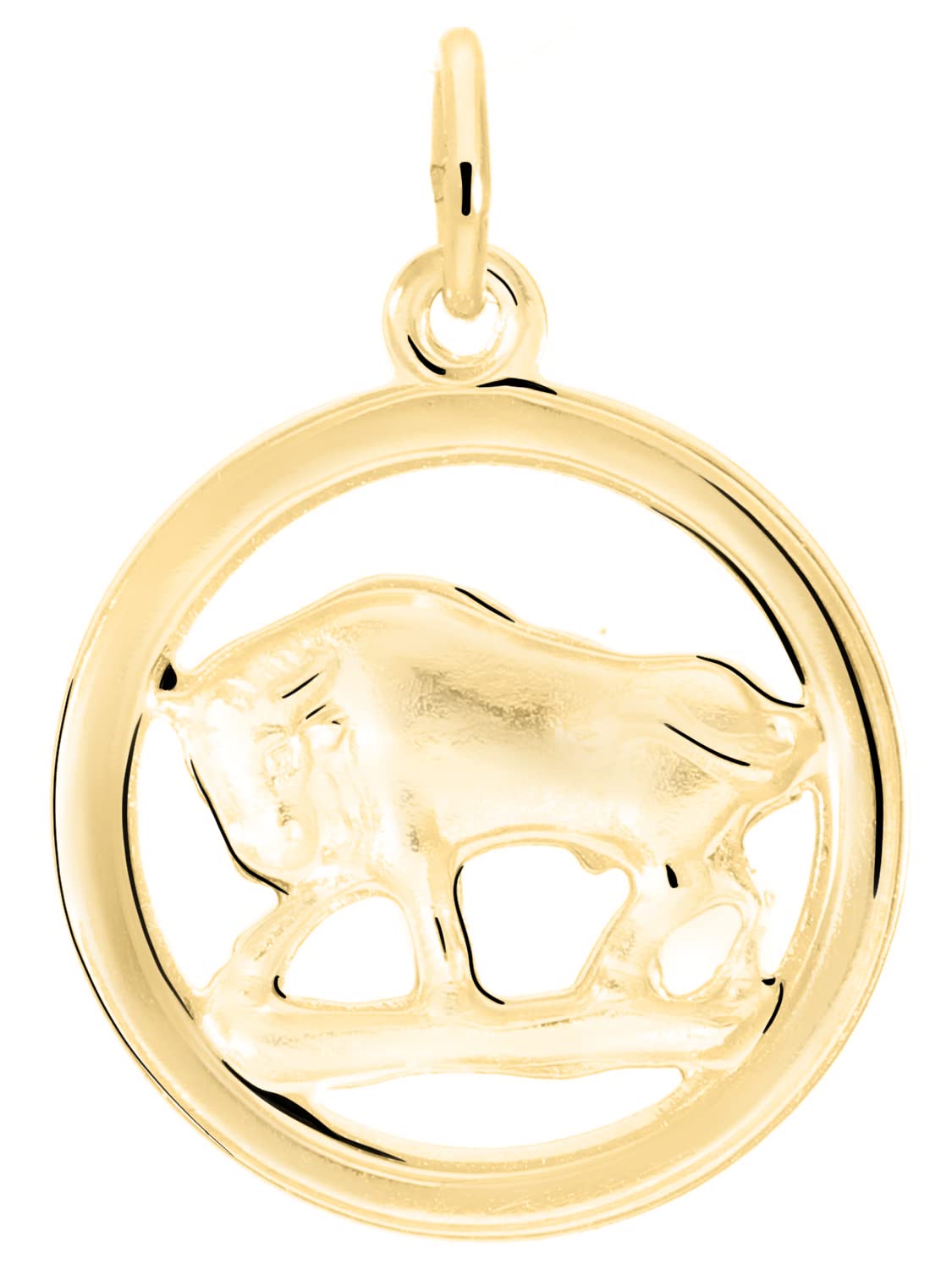My Gold Pendentif Zodiaque (Sans Chaîne) Or Jaune Véritable Or 333 (8 Carats) Ø 15mm Signes Ronds du Zodiaque Horoscope Gavno MOD-04433