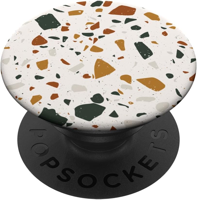 Terrazzo Pattern in Neutral Earth Tones PopSockets PopGrip for MagSafe