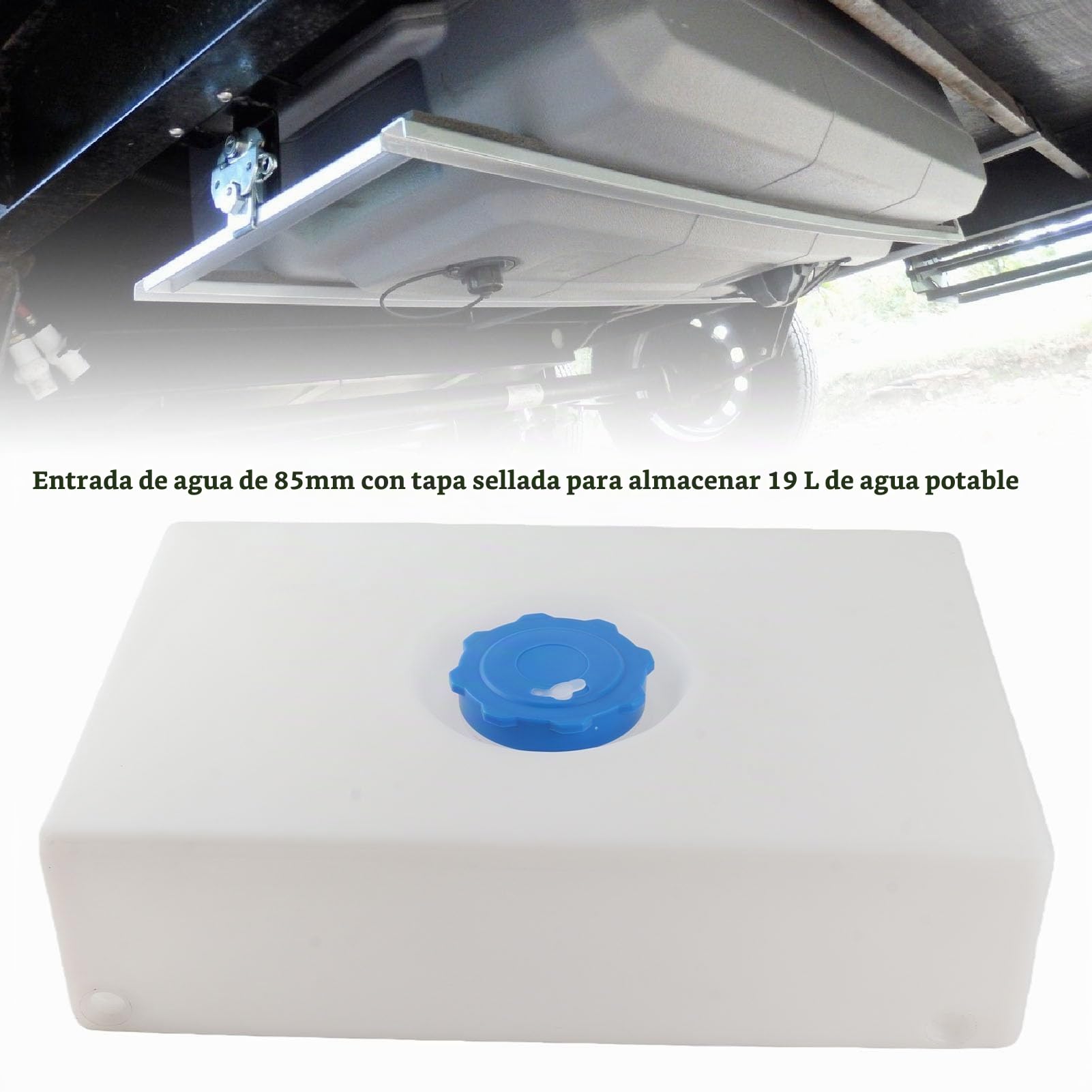 Fockety Tanque de Agua Dulce y Gris para RV, Tanque de Retención de Agua de 5 Galones para RV, Tanque de Retención de Residuos de RV para Campistas, Camión de Alimentos de Concesión, Barco