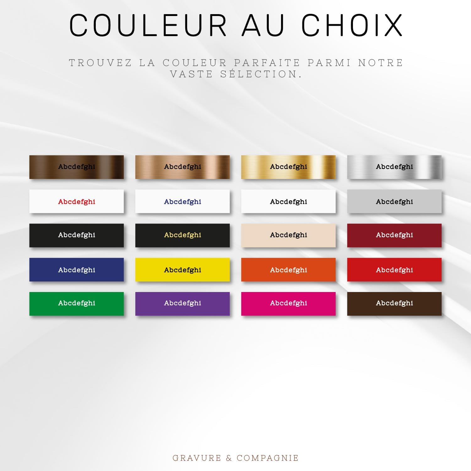 Gravure Concept – Plaque boîte aux lettres PVC 10 x 2,5 cm Gris Alu métallisé – 1 à 3 lignes gravées au laser – Adhésif 3M extérieur - Image secondaire